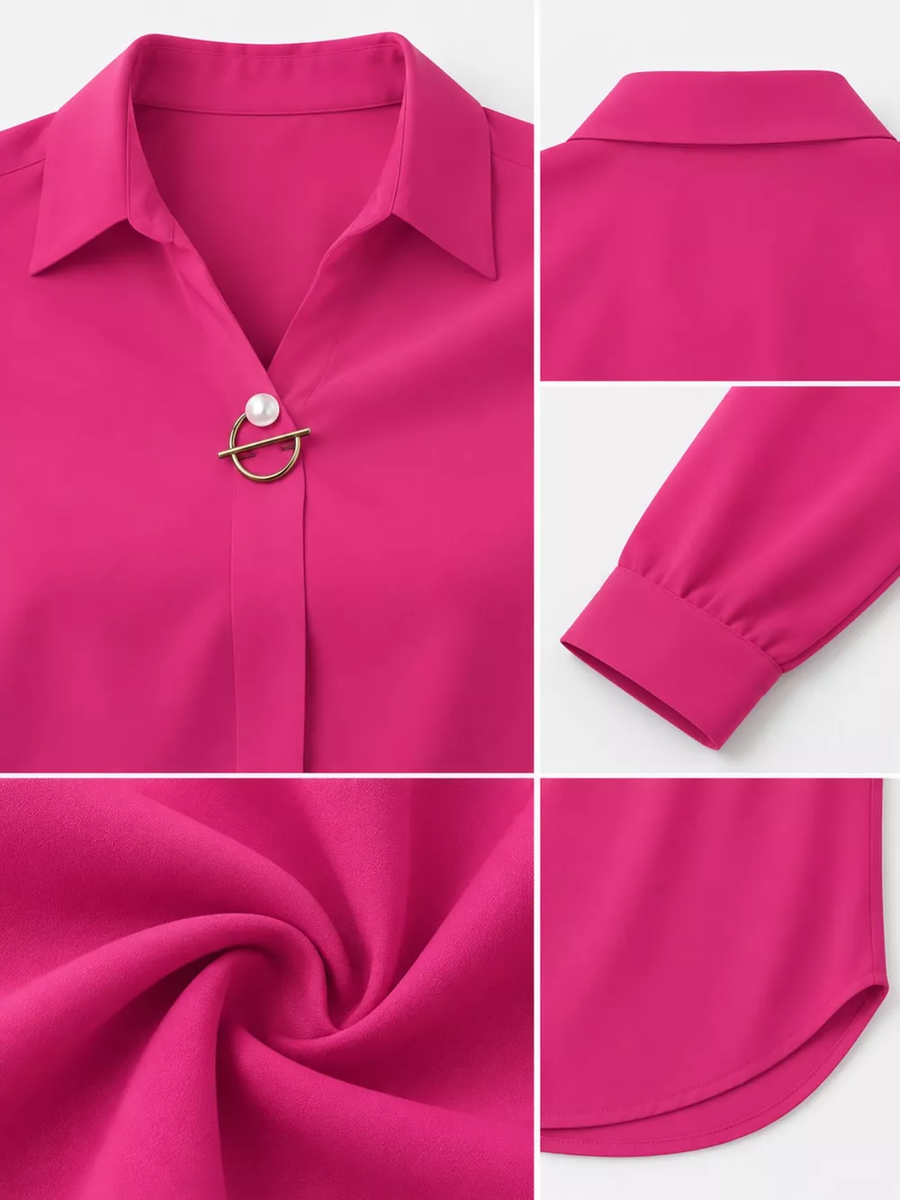 Long Sleeve Satin Blouse, image 26