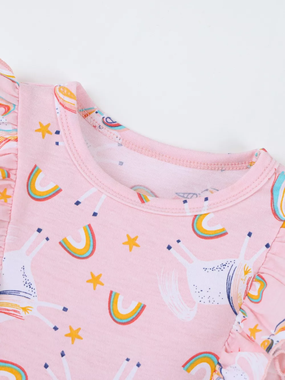 Children's Unicorn Print Ruffle Sleeve Casual Dress, image 4
