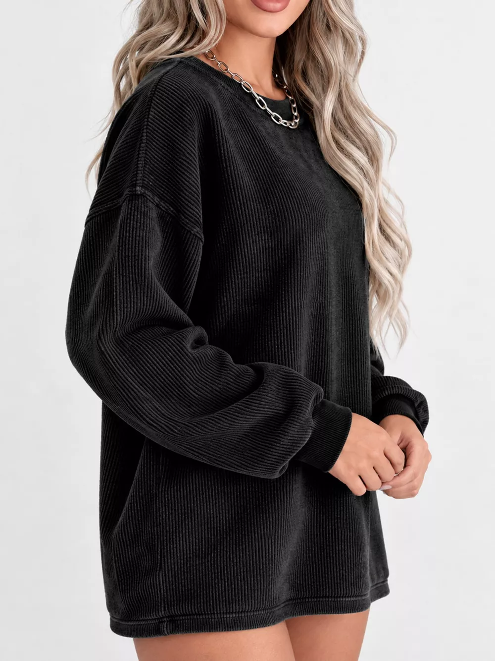 Casual Crew Neck  Dropped Shoulder Sweatshirt, image 8