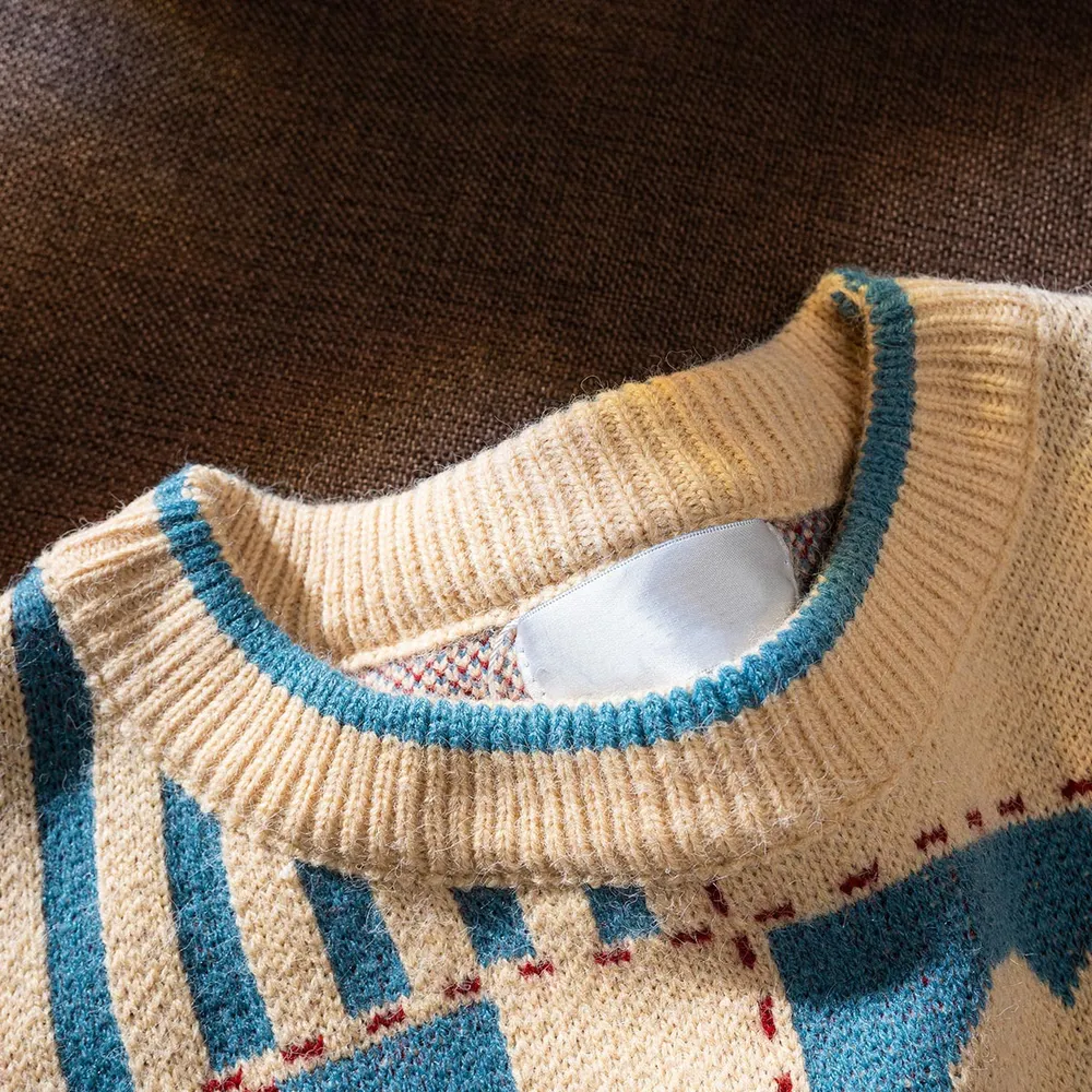 Men's Heart Pattern Checkered Sweater, image 3