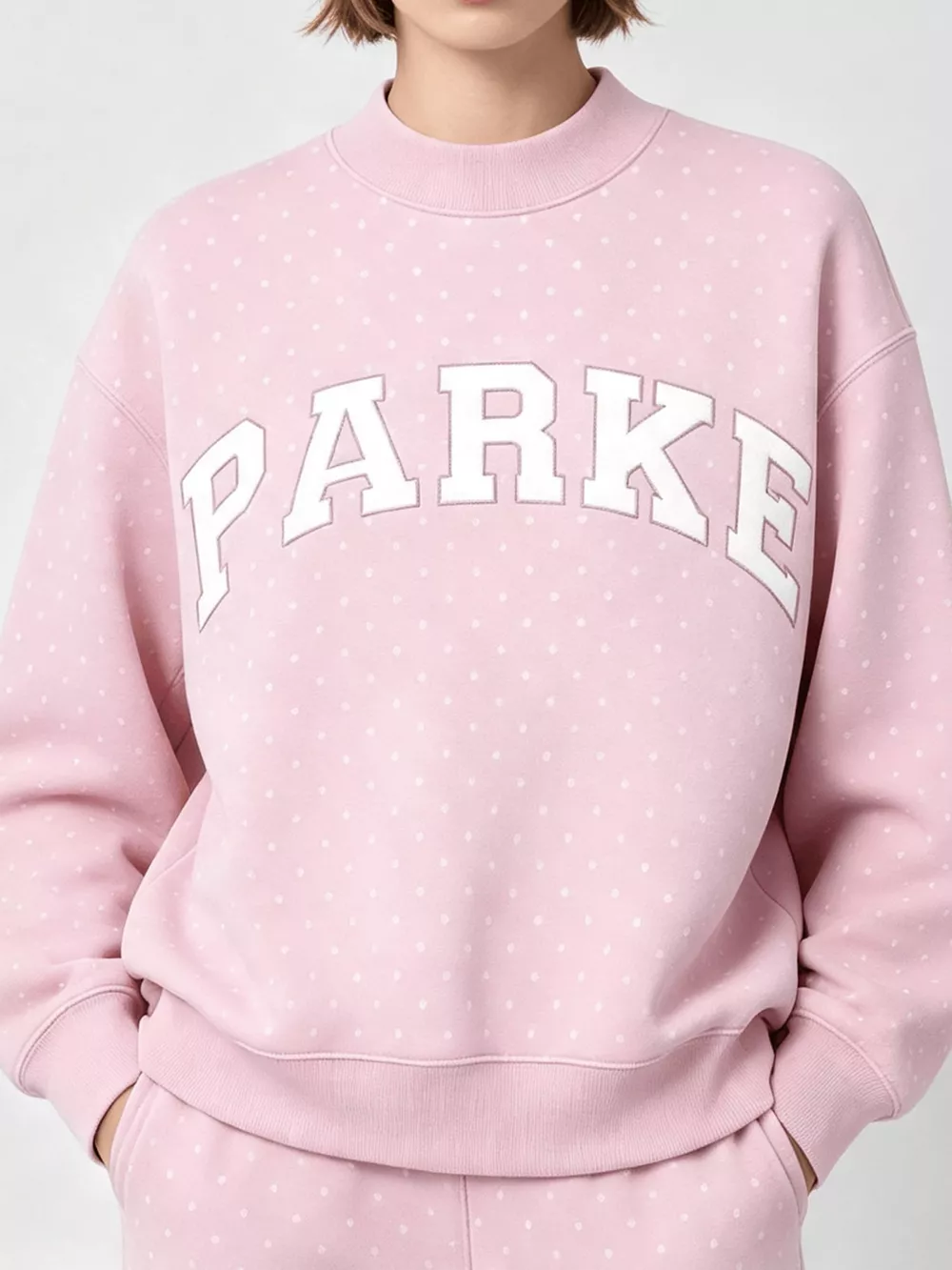 Polka Dot Letter Graphic Sweatshirt