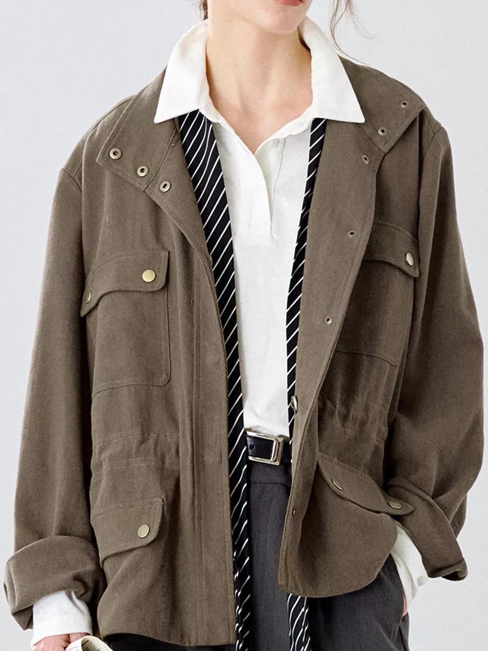Multi-Pocket Snap Down Jacket, image 10