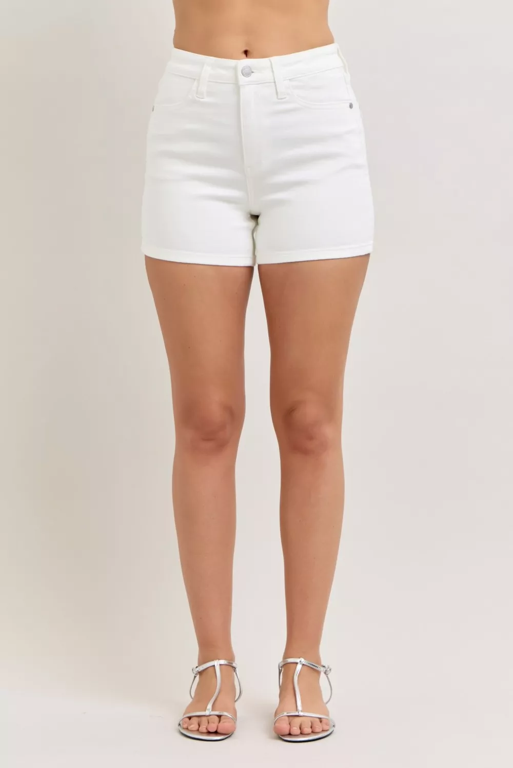 Full Size High-Waisted Slim Short Plus Size