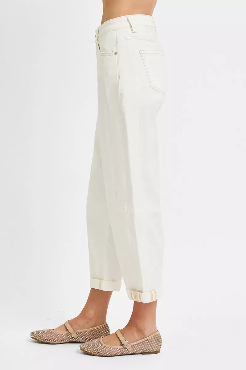 Full Size High Rise Barrel Cropped Jeans Plus Size, image 4