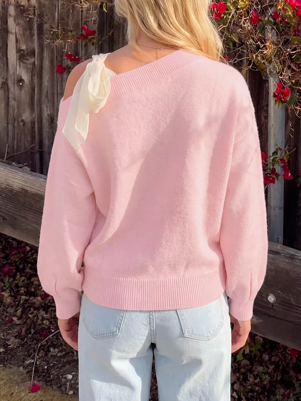 One Shoulder Bow Detail Sweater, image 5