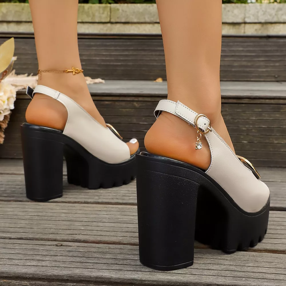 Peep Toe Platform Sandals, image 8