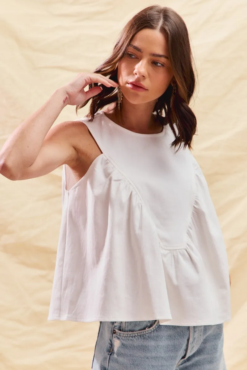 Game Day Color Denim Ruched Sleeveless Top, image 9