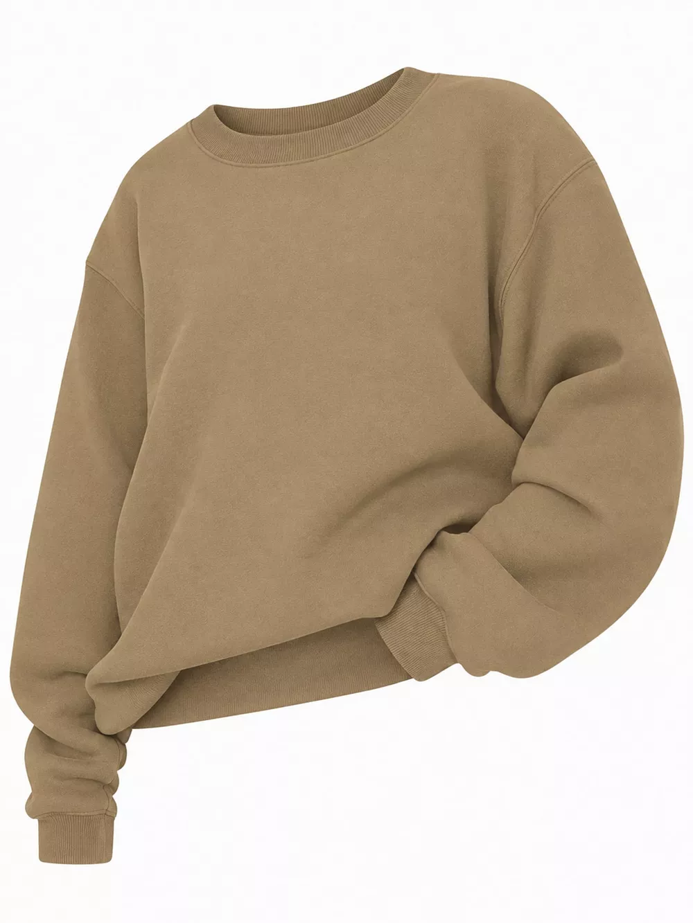 Full Size Solid Color Long Sleeve Sweatshirt Plus Size, image 51