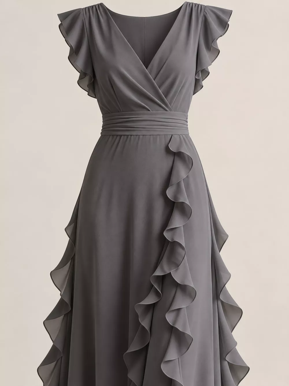 Ruffled Surplice Sleeveless Maxi Dress, image 40