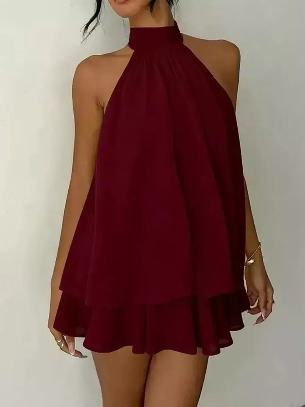 Halter Neck Ruched Mini Dress, image 58