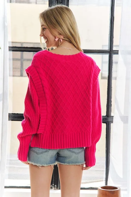 Ruffle Detail ble Sweater, image 3