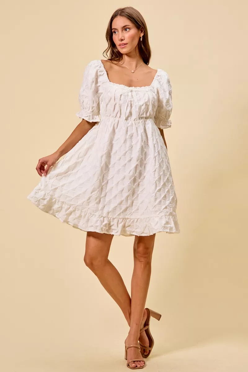 Texture Woven Ruching On Bust Mini Dress, image 9