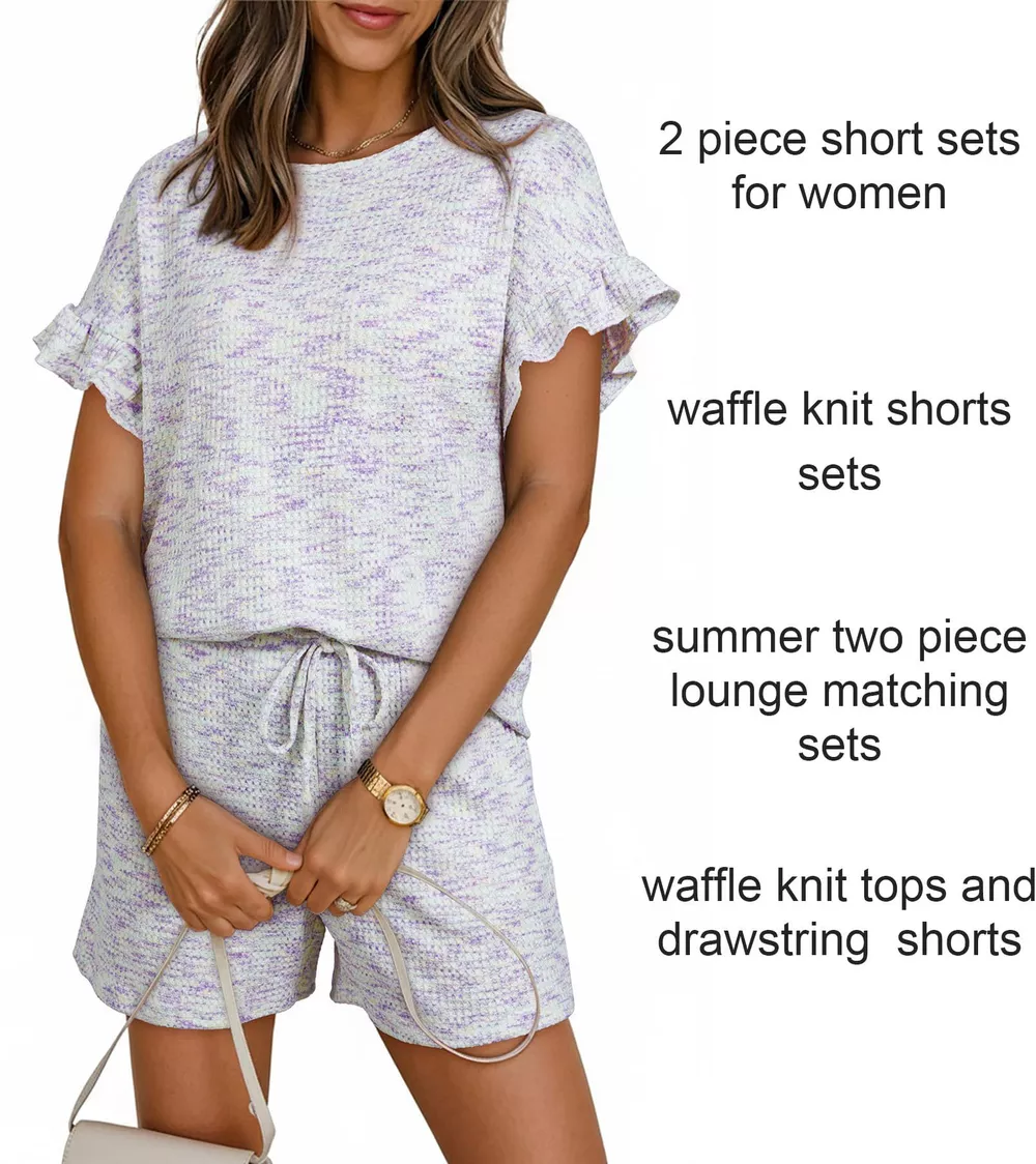 Ruffle Sleeve Textured Top and Shorts Set, image 24