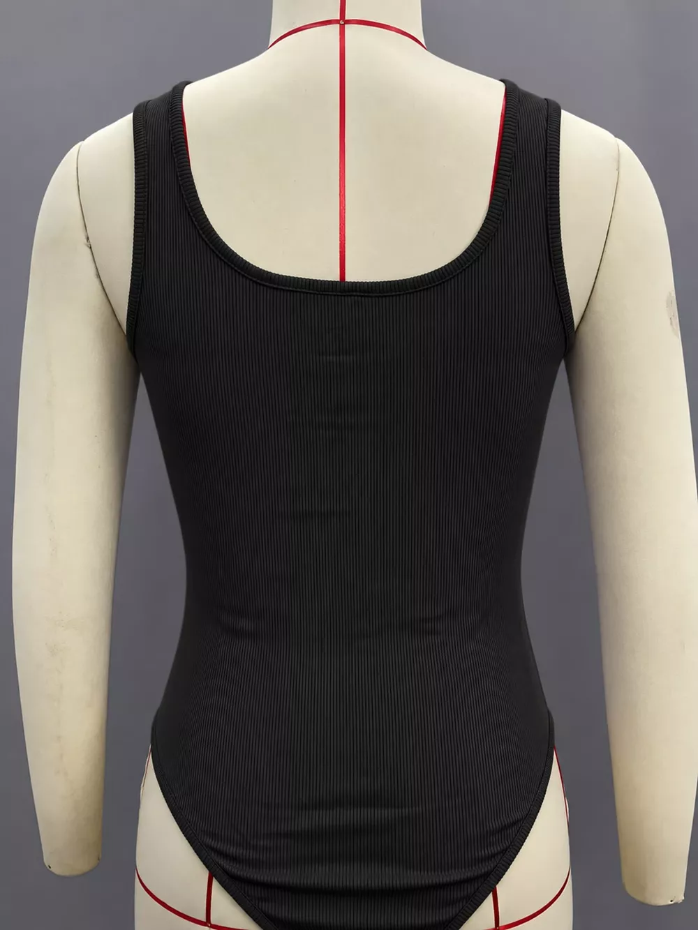 Full Size Ribbed Knit Sleeveless Scoop Neck Bodysuit Plus Size, image 5