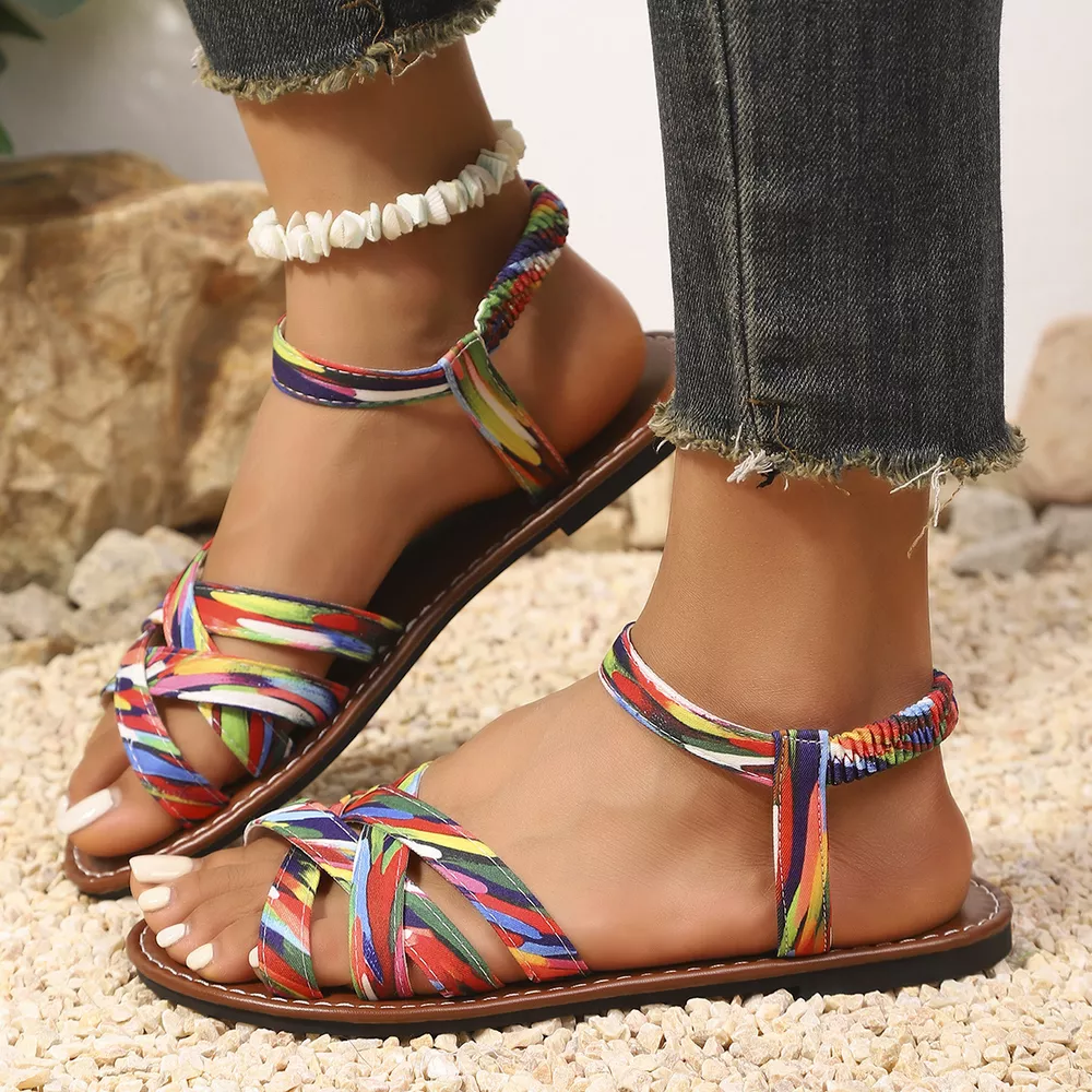 Open Toe Braided Strap Sandals, image 8