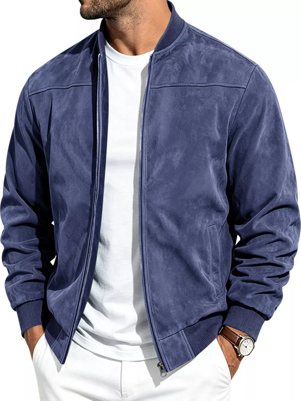 Men's Full Size Zip Up Long Sleeve Jacket Plus Size, image 4