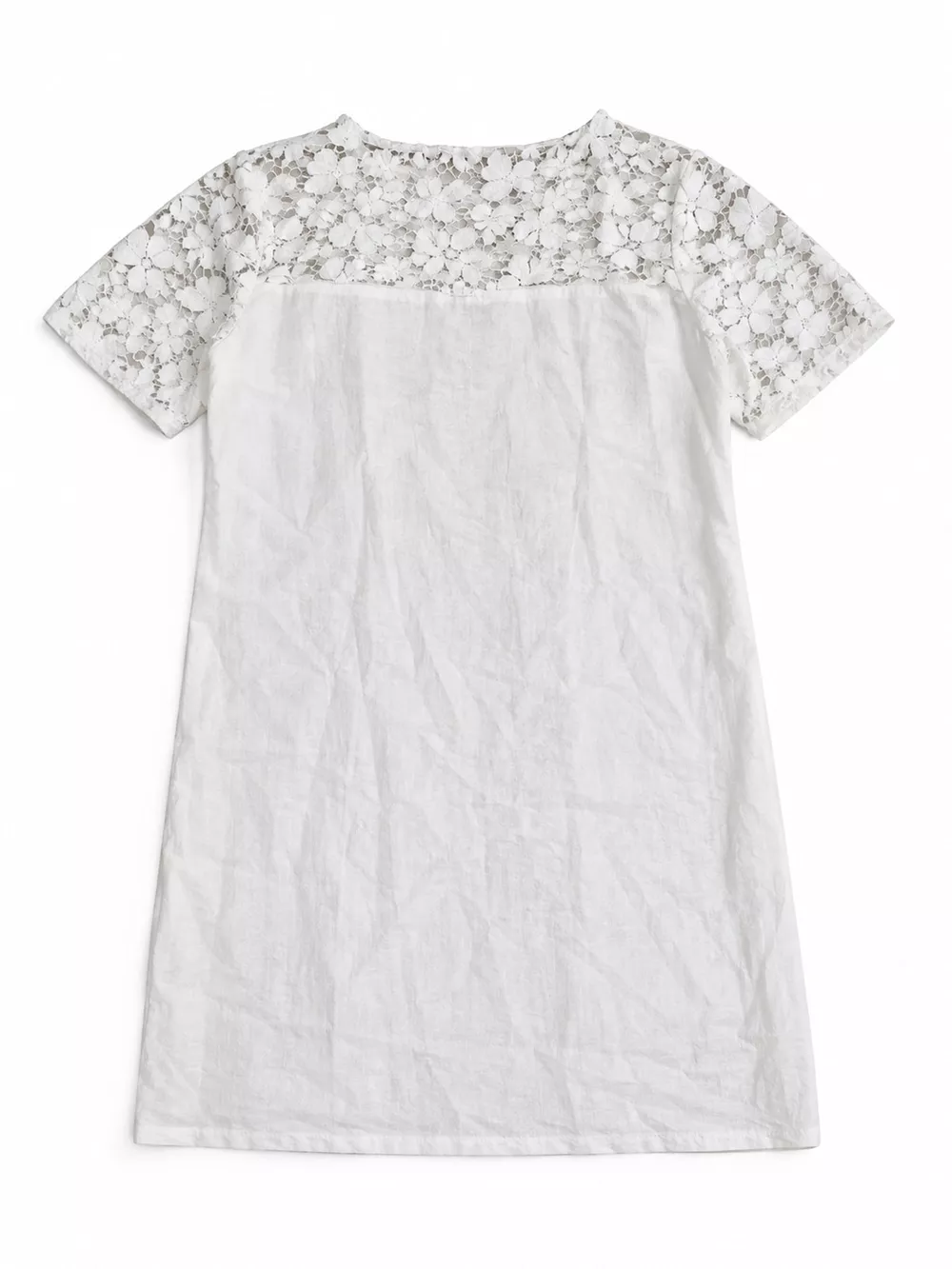 Full Size Floral Lace Short Sleeve Shift Dress Plus Size, image 3