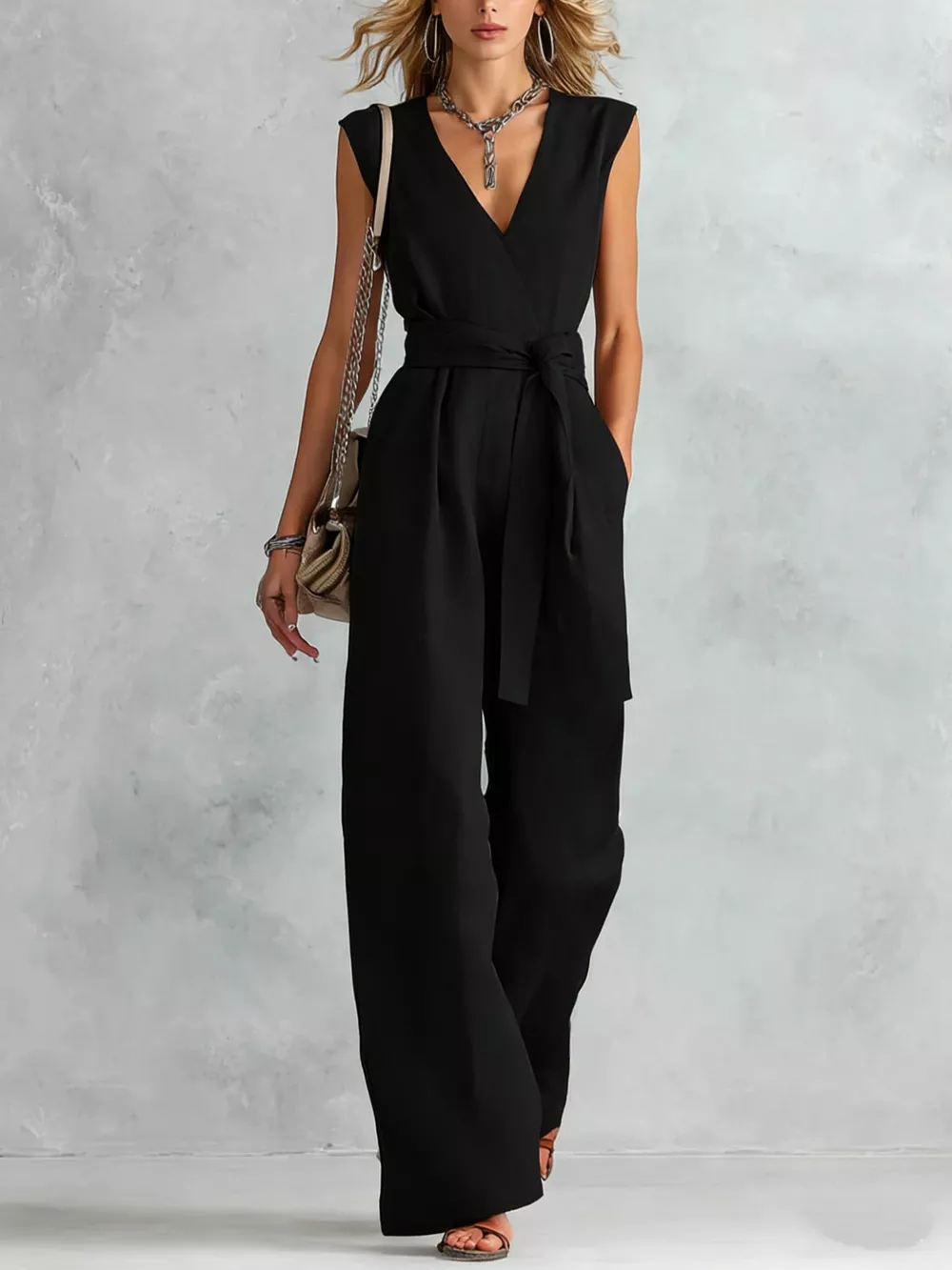 Sleeveless Wide Leg Jumpsuit, image 5