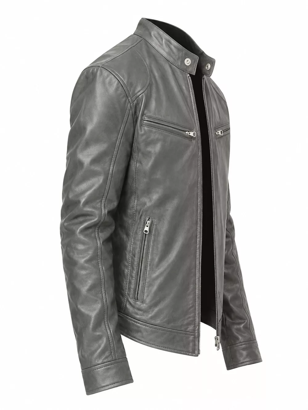 Men's Full Size Faux Leather Zip Up Jacket Plus Size, image 87