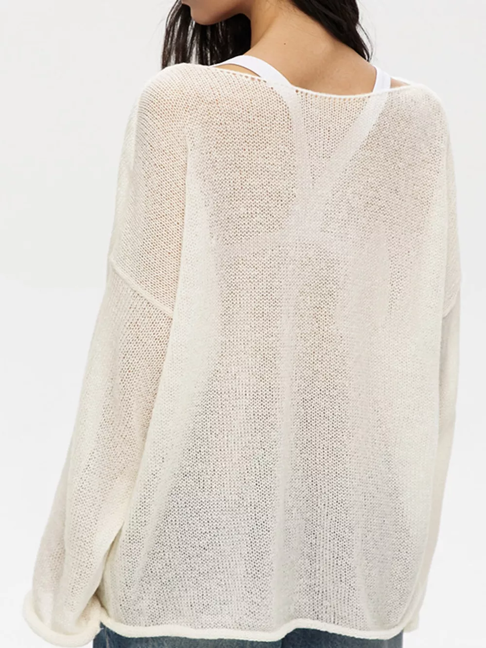 Lightweight Dropped Shoulder Knit Cover Up, image 35