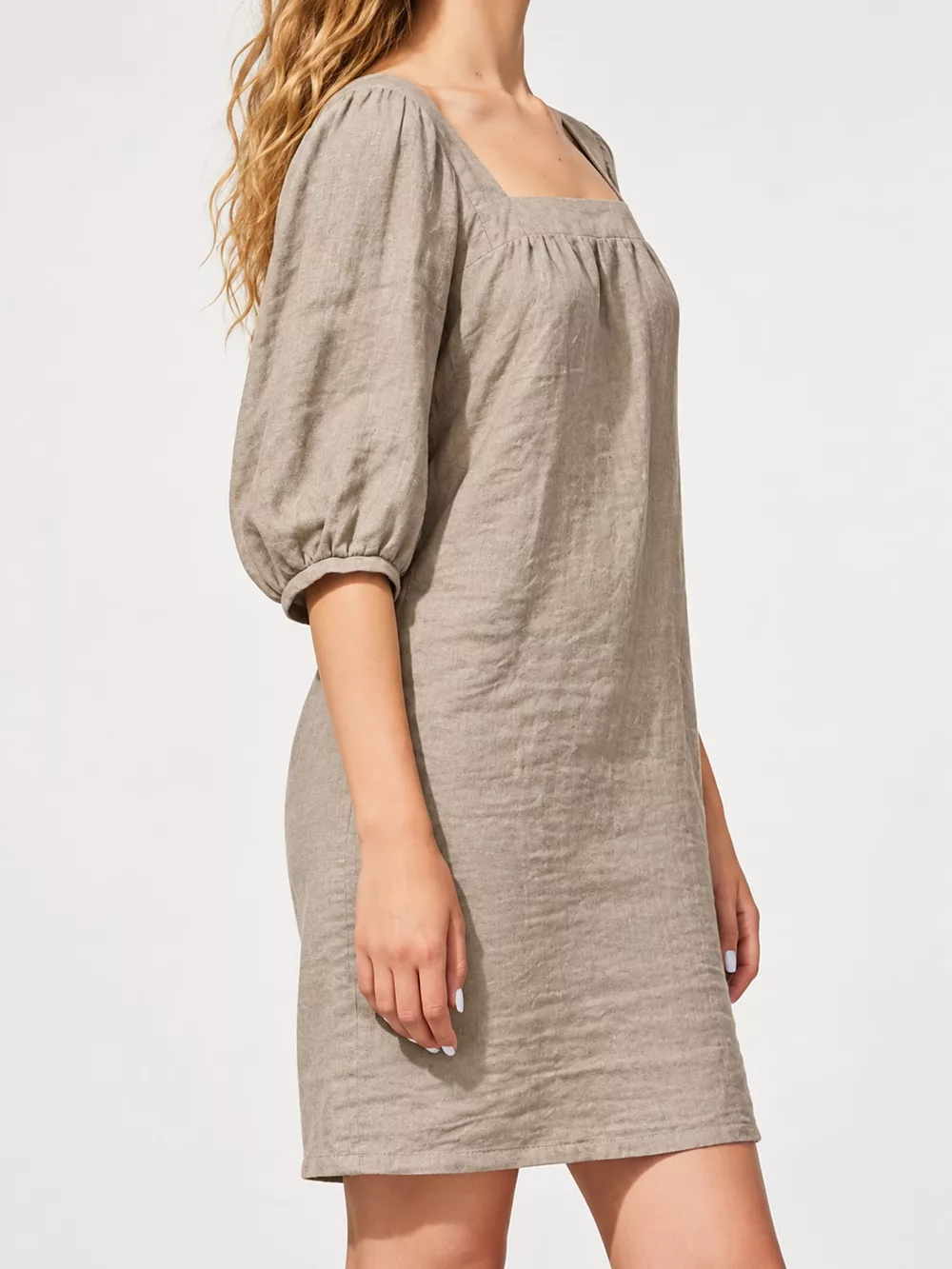 Square Neck Puff Sleeve Mini Dress, image 7