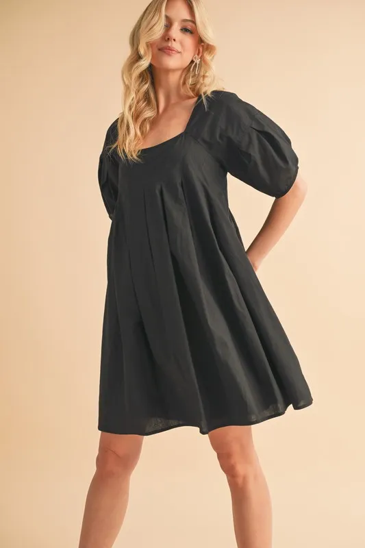 Square Neck Babydoll Dress with Pockets, image 2