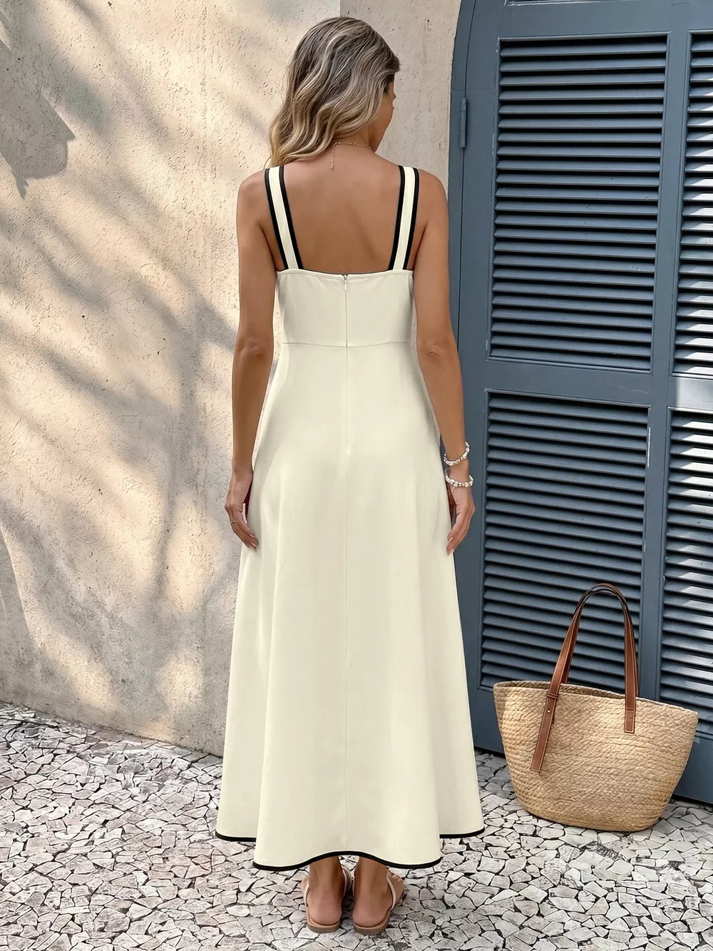 Bowknot Trim A-Line Midi Dress, image 7