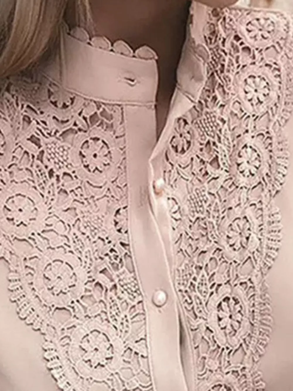 Full Size Lace V-Neck Flounce Sleeve Shirt Plus Size, image 9