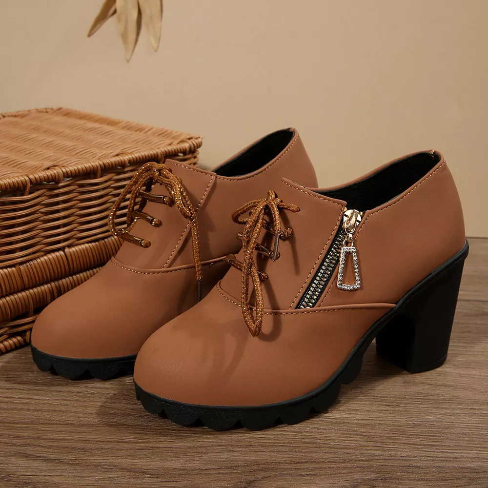 Lace-Up Block Heel Pumps, image 7