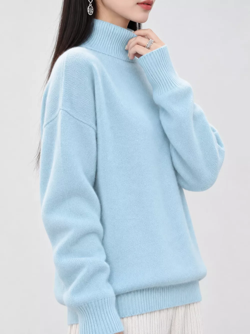 Turtleneck Dropped Shoulder Sweater, image 56