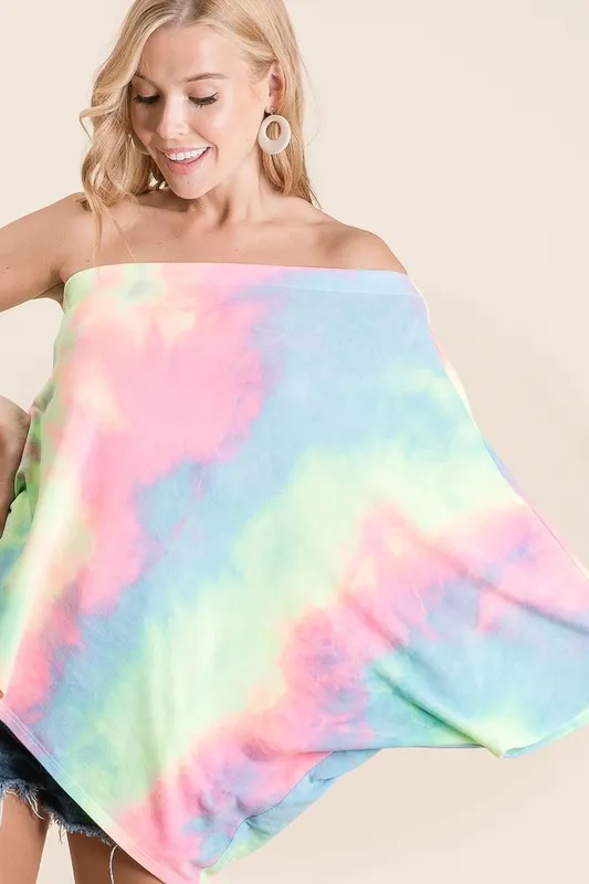 Tie Dye French Terry One Shoulder Top with Dolman, image 9