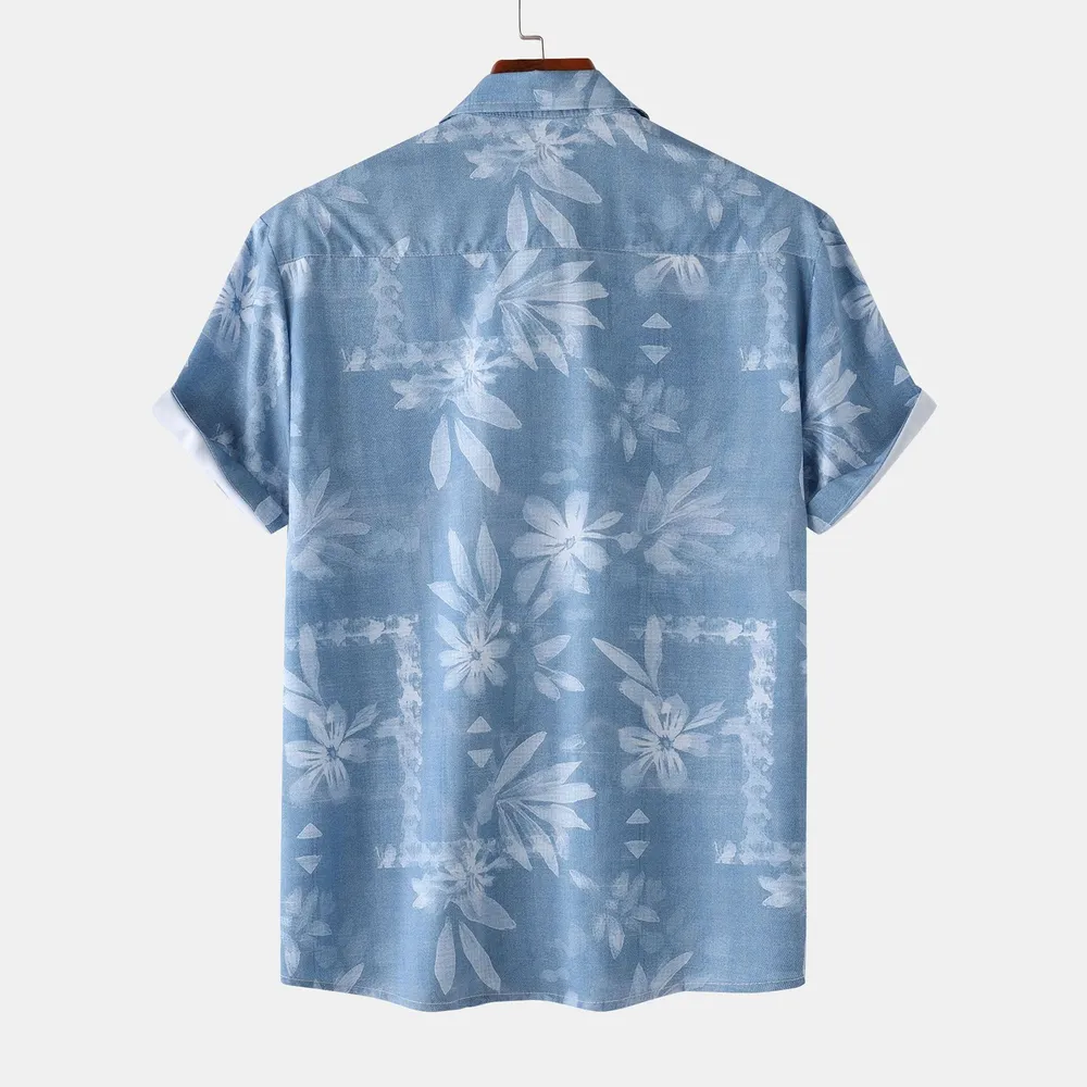 Men's Print Short Sleeve Button-Up Shirt, image 4