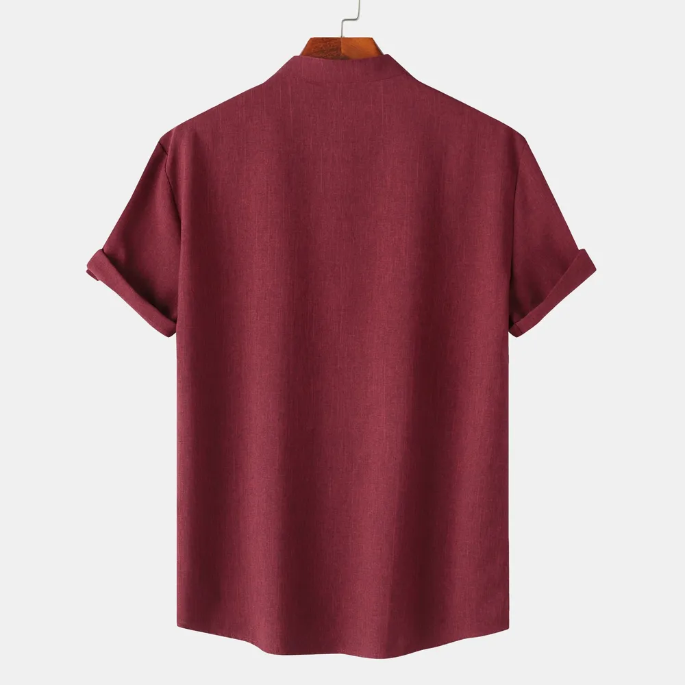 Men's Button Detail Short Sleeve Blouse, image 2