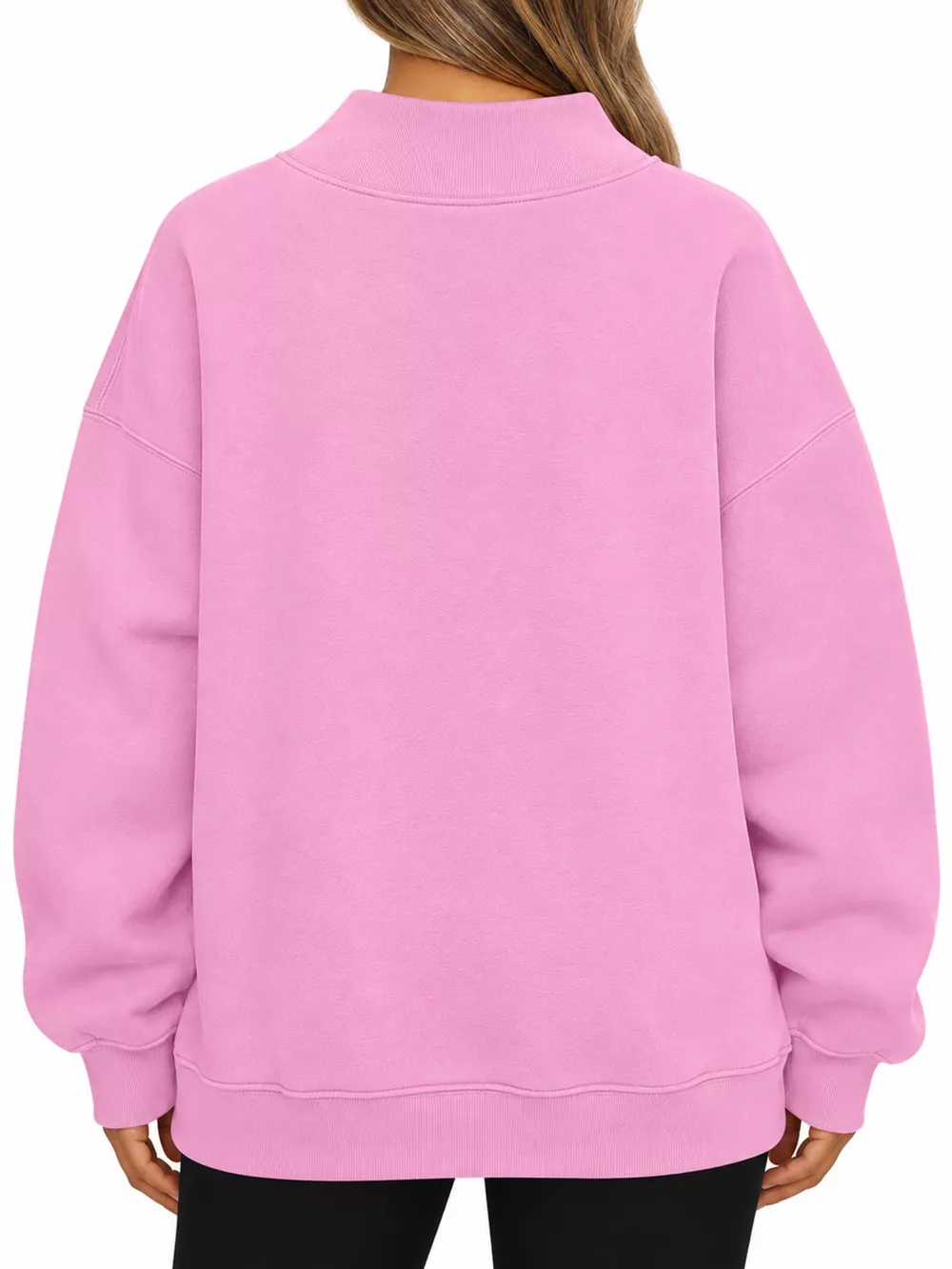 Oversized Mock Neck Long Sleeve Sweatshirt, image 32