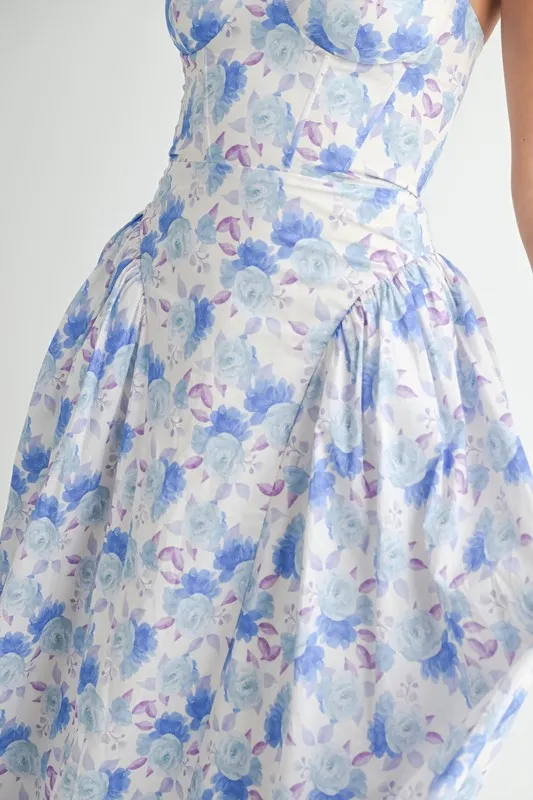 Sweetheart Neckline Floral Printed Midi Dress, image 12