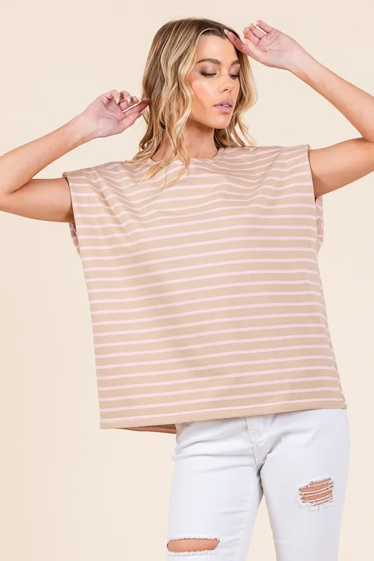 Striped Muscle Sleeve Top, image 9