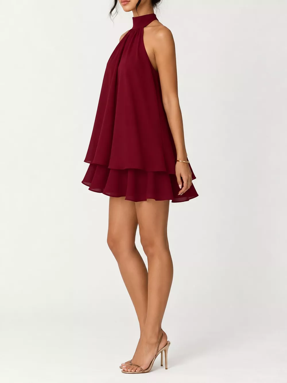 Halter Neck Ruched Mini Dress, image 59