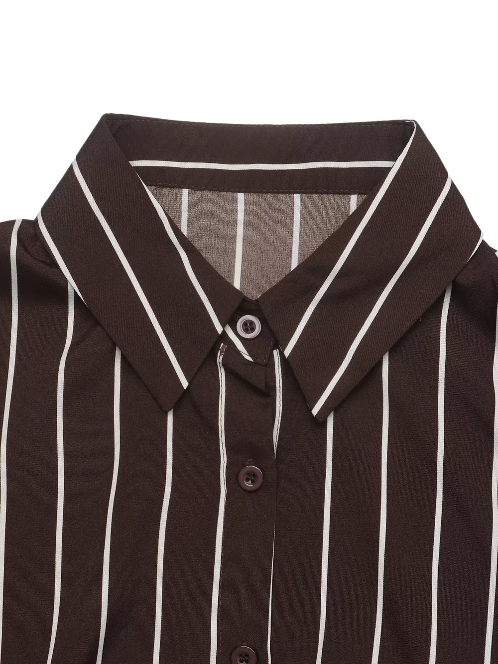Striped Long Sleeve Belted Shirt Dress, image 9