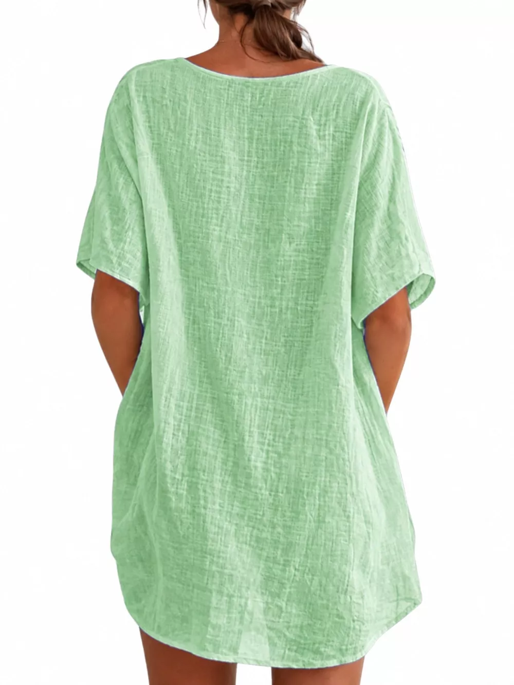 Full Size Casual Loose Fit Beach Short Sleeve Shirt Plus Size, image 16