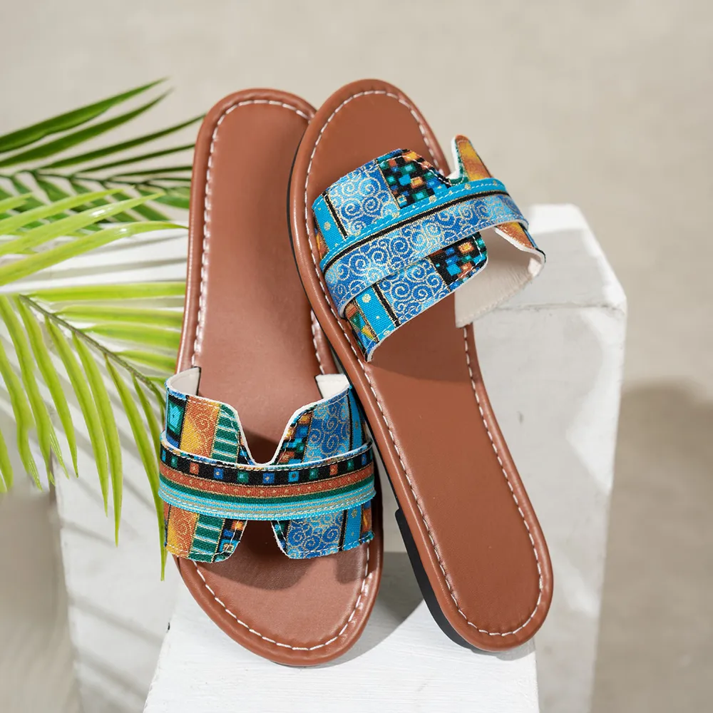 Bohemian Print Flat Sandals, image 5