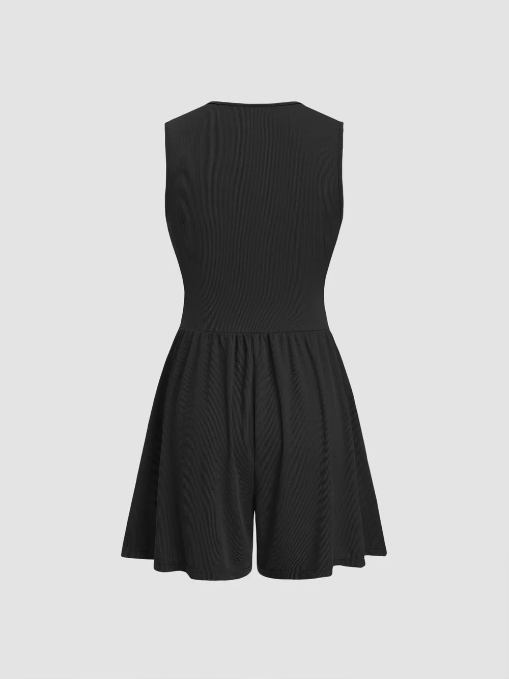 Deep V-Neck Ruched Sleeveless Romper, image 3