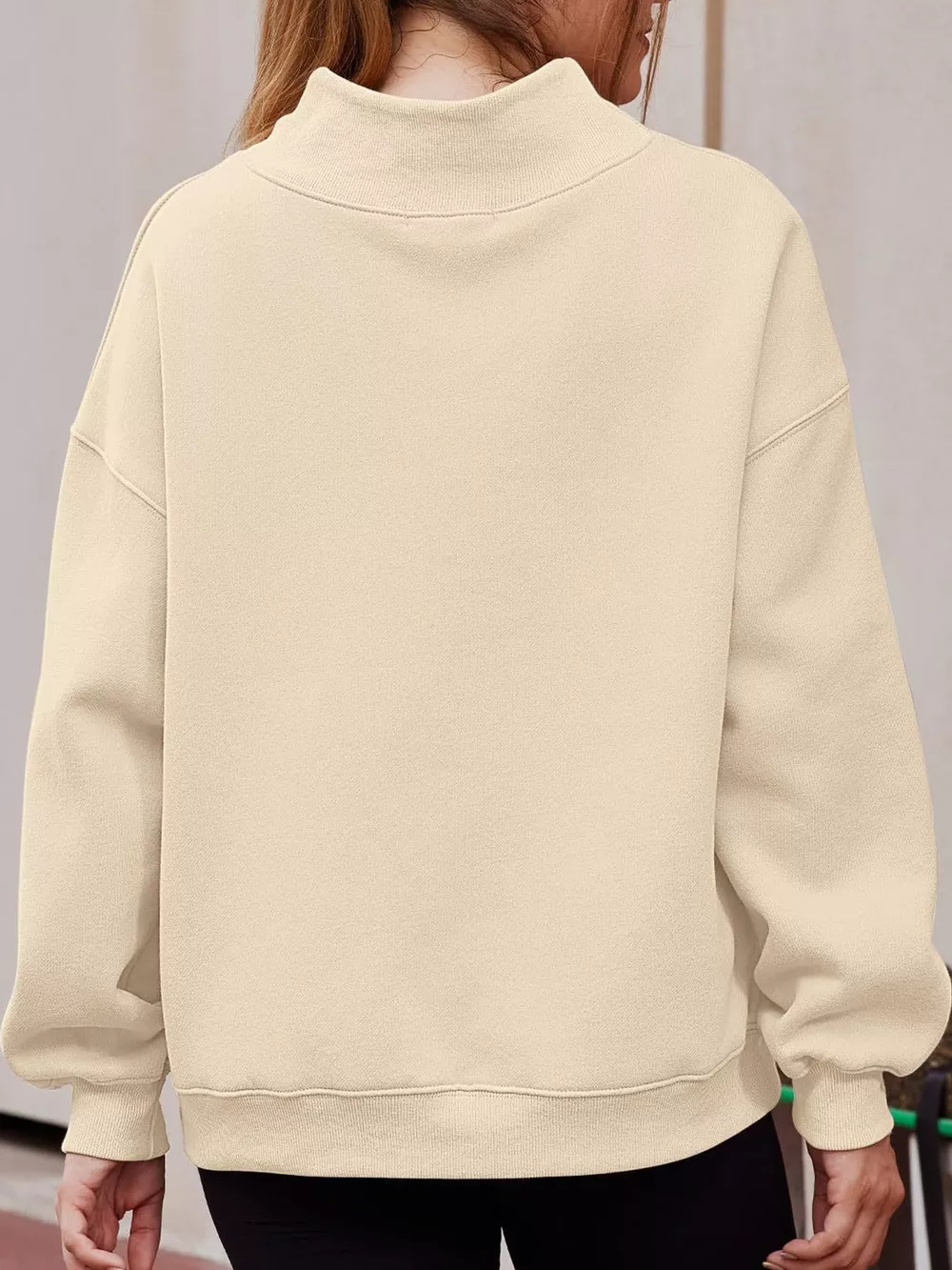 Oversized Mock Neck Long Sleeve Sweatshirt, image 12