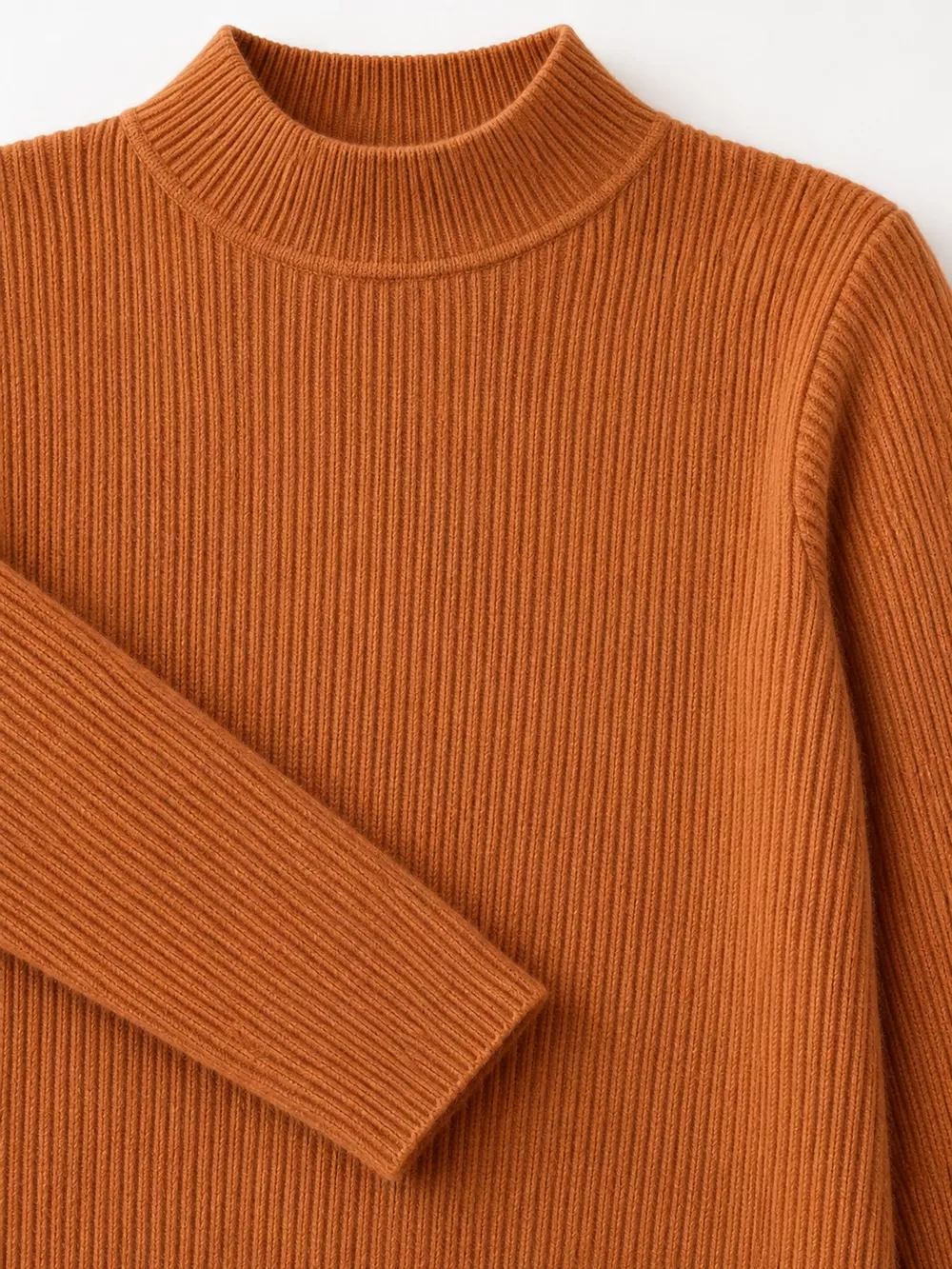 Elegant Slim-Fit Ribbed Mock Neck Knit Top, image 29