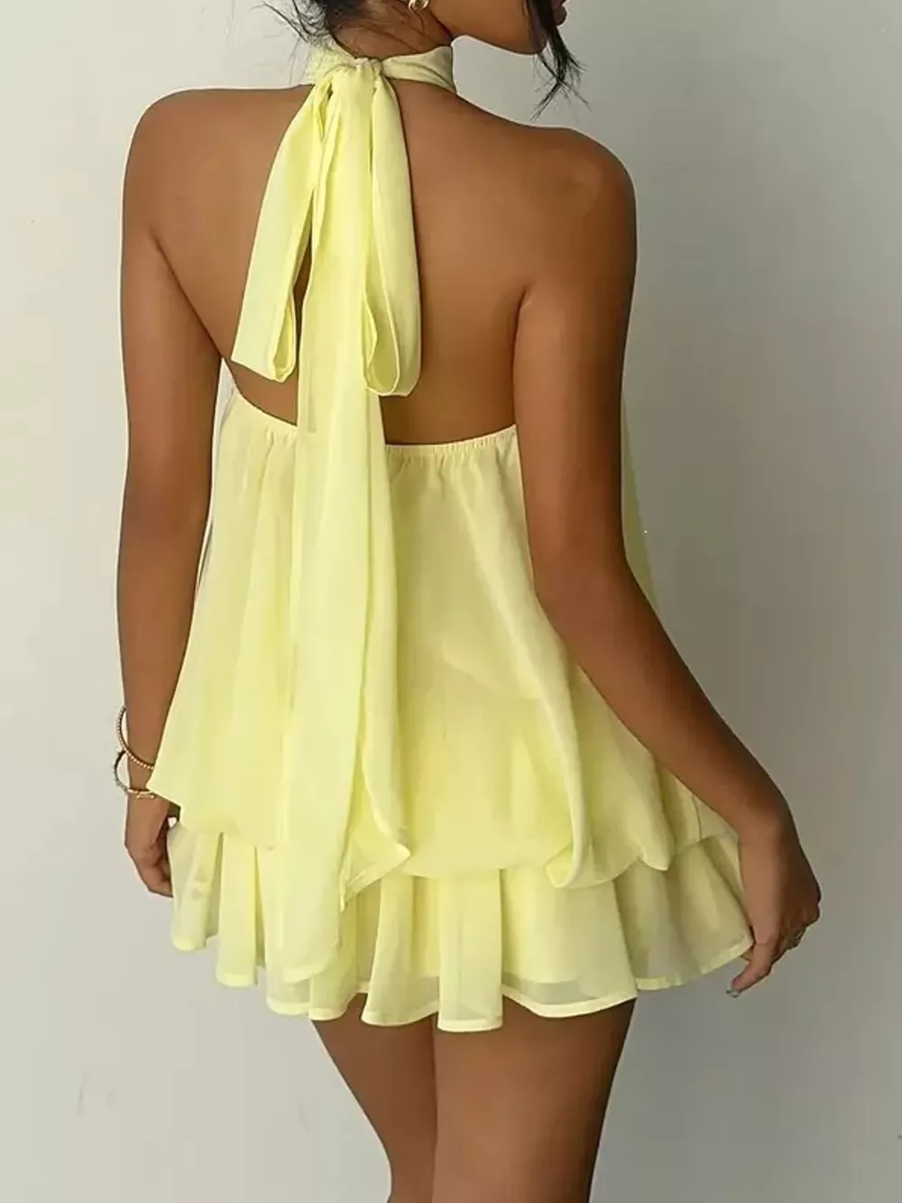 Halter Neck Ruched Mini Dress, image 7