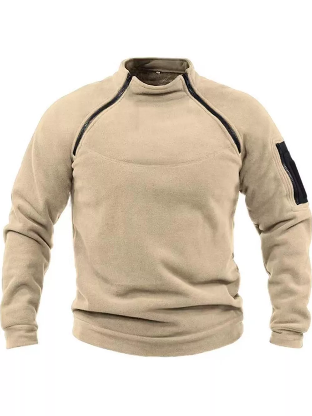 Men's Full Size Fleece Sweatshirt with Dual Zipper Plus Size, image 9