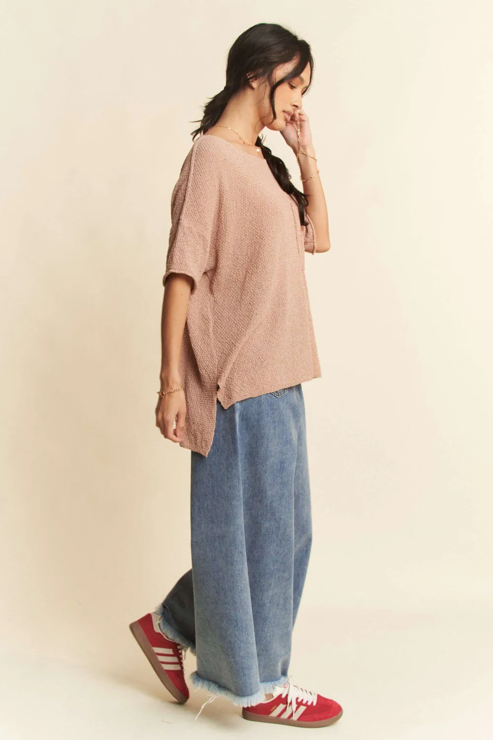 Patch Pocket Wide Leg Culotte Jeans, image 7