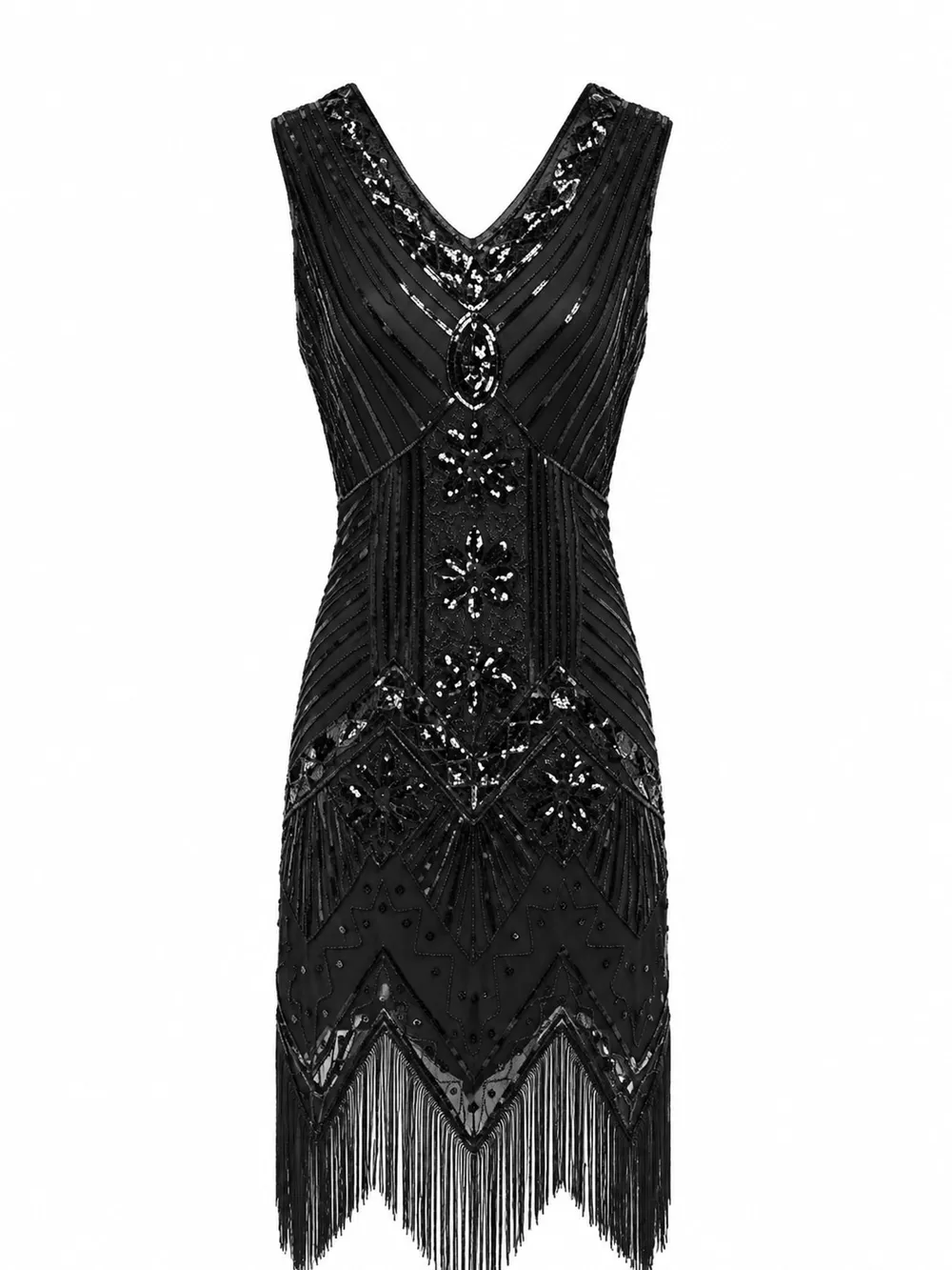 Full Size Sequin Fringe Hem Sleeveless Dress Plus Size, image 11
