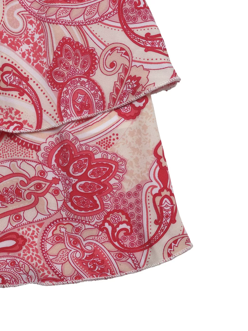 Paisley Print Tube Top and Ruffle Mini Skirt Set, image 9