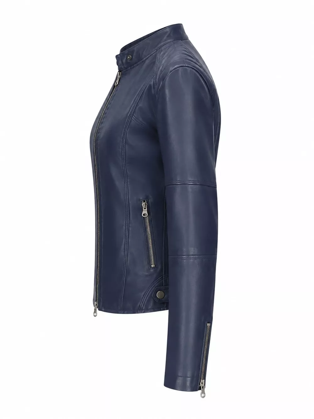 Full Size Slim Fit Faux Leather Moto Jacket Plus Size, image 32