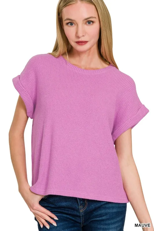 Rolled Sleeve Top and Pants Sweater Set, image 11